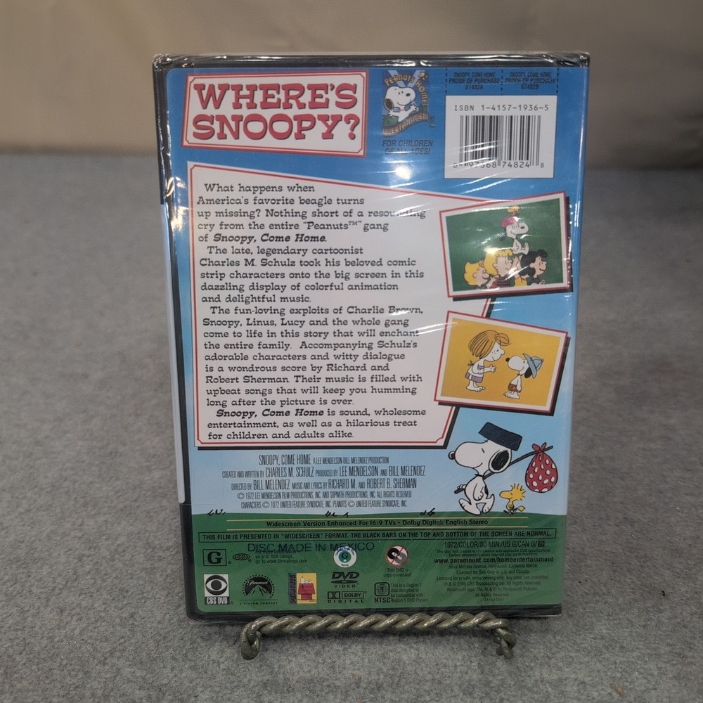 Snoopy Come‎ Home DVD Peanuts Movie Factory Sealed New Charlie Brown Animated